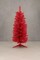 2ft Red Tabletop Pencil Christmas Tree with Plastic Stand 93 Tips Mini Noble Fir Decoration